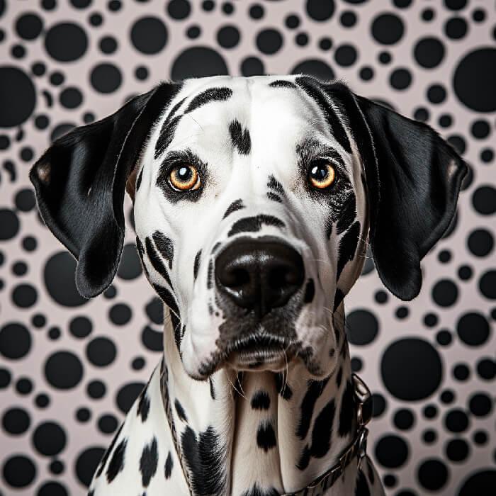 Dalmatian Black and White Portrait